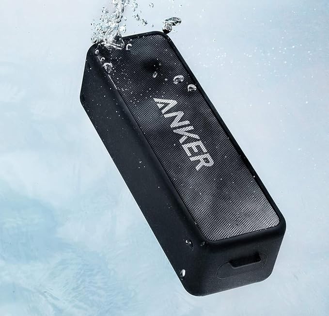 Anker waterproof Bluetooth speaker submerged in water showing durability and splash resistance